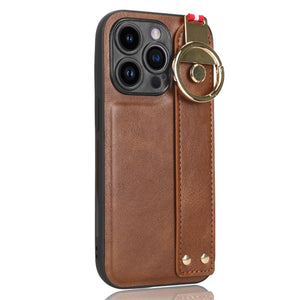 Etui  arrière de téléphone  en cuir pour iPhone (marron)