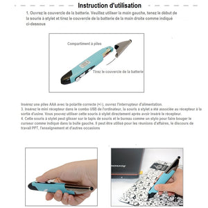 Souris intelligente sans fil ( innovante) de type stylo , 2,4 GHz, pour ordinateur portable PC