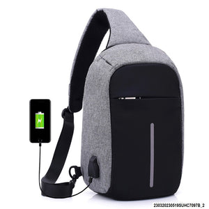 Multi-Function Portable Casual Chest Bag Outdoor Sports Anti-theft Shoulder Bag with External USB Charging Interface for Men / Women