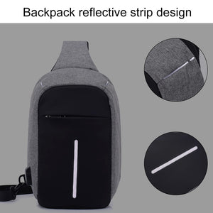 Multi-Function Portable Casual Chest Bag Outdoor Sports Anti-theft Shoulder Bag with External USB Charging Interface for Men / Women