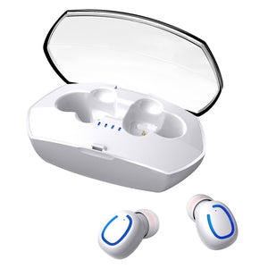 Ecouteurs Bluetooth 5.0  stéréo avec boîte de chargement, prise en charge de l'affichage de la batterie ,invocation de Siri et appel, IPX6 étanche