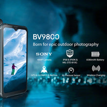 Charger l&#39;image dans la galerie, Blackview BV9800 Rugged Phone, 6GB+128GB ,Waterproof Dustproof Shockproof, Triple Cameras, Face &amp; Fingerprint Identification, 6.3 inch Android 9.0 Pie Helio P70 Octa Core up to 2.1GHz, NFC, Wireless Charge, Network: 4G