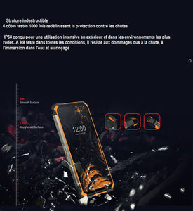 Téléphone robuste DOOGEE S88 Pro, 6 Go + 128 Go IP68 / IP69K étanche à la poussière, antichoc, triple identification d'empreintes digitales pour caméras arrière, chargement sans fil