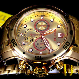 Men's  Pro Diver Scuba 18kt Gold Plated Rose Tone Subdials 48mm Watch New