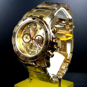 Men's  Pro Diver Scuba 18kt Gold Plated Rose Tone Subdials 48mm Watch New