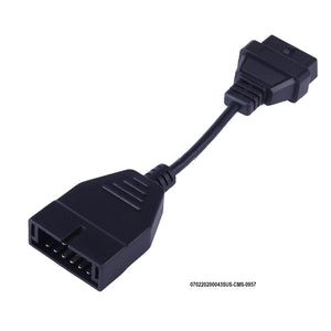 Câble de diagnostic OBDII 12 broches à 16 broches pour General Motors,  longueur: 19 cm (noir)