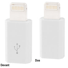 Charger l&#39;image dans la galerie, Adaptateur de charge et de transfert de données micro USB 5 Pin à 8 Pin  (blanc)