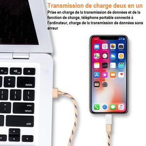 Adaptateur de charge et de transfert de données micro USB 5 Pin à 8 Pin  (blanc)