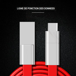 Câble de données de charge et de synchronisation réparable,USB vers USB-C ...