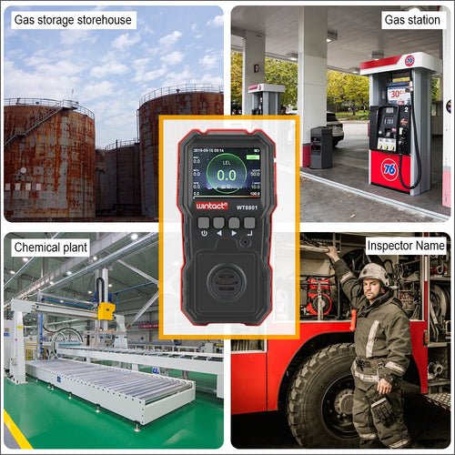 Combustible Gas Monitor Professional Rechargeable Gas Sensor High Sensitive Sound-light Vibration Alarm Digital Gas Detector