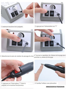 Perceuse à ongles, Machine électrique professionnelle  de manucure Pédicure, Équipement d'art des ongles ,Lime à ongles électronique avec forets 6 bits (220 V EU; 110V US))