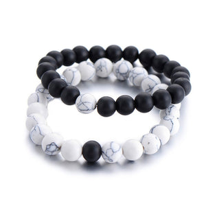 Couple bracelets de perle en pierre naturelle