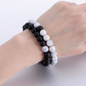 Couple bracelets de perle en pierre naturelle