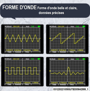 2 en 1 oscilloscope multimètre 2,4 pouces écran couleur mètre testeur de fréquence de résistance numérique 1MHz 2.5Msps mètre