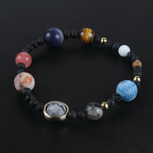 Bracelet Univers Galaxy des Huit Planètes( système solaire) en pierre Naturelle